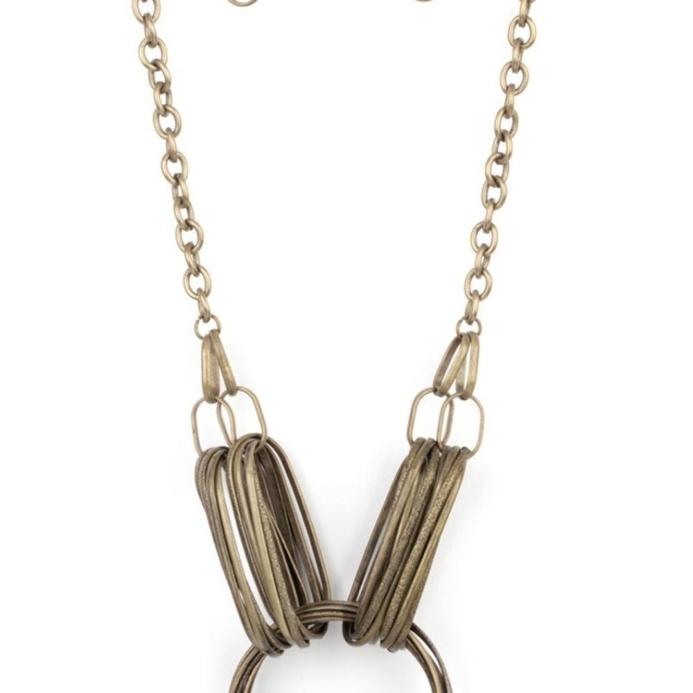 Paparazzi Gold Multi-Strand Necklace Lip Sync Links Fashion Jewerly NWT